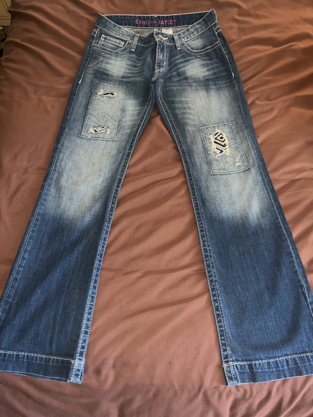 Cruel Denim-Jayley. Women's Distressed/patched Bootcut Jeans